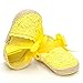 ESTAMICO Infant Girls' Net-Yarn Lace Bow Sandals Yellow US 4