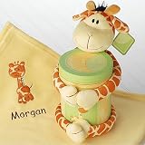 Baby Aspen Unisex Plush Giraffe Yellow Blanket Two Piece Gift Set