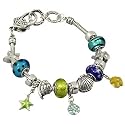 Green Moreno Beads Sea Theme Charm Bracelet Fashion Jewelry