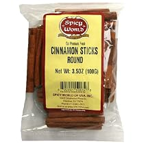 Spicy World Cinnamon Sticks Round, 7-Ounce Bags (Pack of 6)