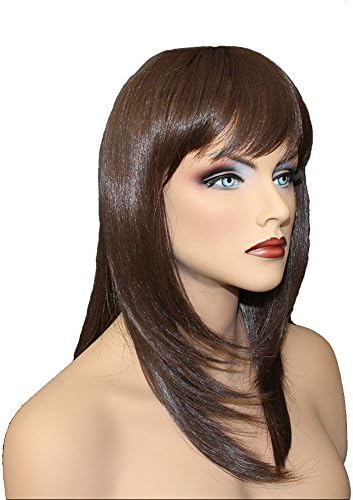 HengFengClassic Cap Women Synthetic Straight Long Copper Brown Full Wig MLW32 10K43