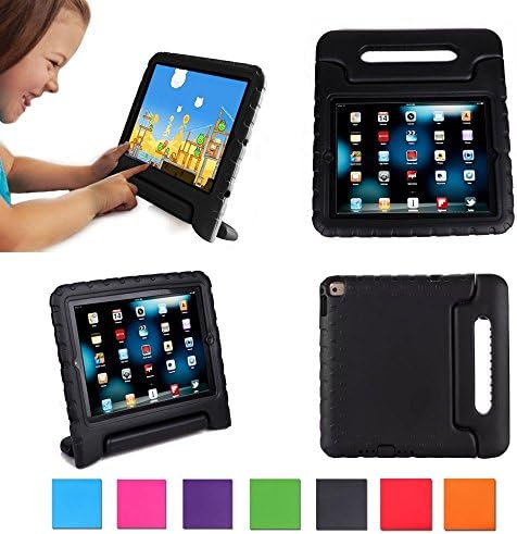 iPad Air 2 Case, iPad Air 2 Cover, DeeMall Multi Function Child/Shock Proof Kids Cover Case with Stand/Handle for Apple iPad Air 2 /iPad 6 Tablet - !Black