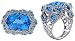 Large 14K White Gold Ladies Diamond / Blue Topaz Ring. Sized to order