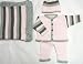 Ck1.010, Knitted on Hand Knitting Machine Finished By Hand Crochet Light Pink Cotton Light Grey Dark