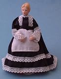 1/12TH SCALE DOLLS HOUSE DOLL LADY IN PURPLE/MAROON