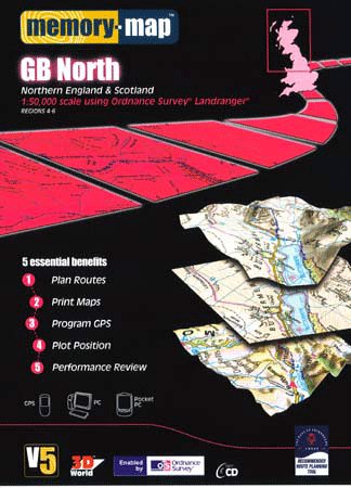 Memory-Map Version 5 Standard Edition - OS Maps 1:50K - GB North
