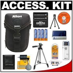 Nikon Coolpix 4800 Neoprene Case + 4 AA Batteries + Tripod + Accessory Kit for L10, L11,... by Nikon