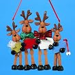 Family of 4 Jingle Bell Reindeer Christmas Ornament