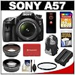 Sony Alpha SLT-A57 Translucent Mirror Technology Digital SLR Camera Body & 18-55mm Lens with 32GB Card + Battery + Filter + Backpack + Tripod + Remote + Telephoto & Wide-Angle Lens Kit