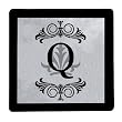 Glass Trivet Regalia Monogram Q