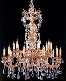 Crystorama Ornate Cast Brass Chandelier Accented with Majestic Wood Polished Crystal - Olde Brass