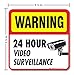 Video Surveillance Sign Stickers,(4 Pack) 5x5 4 Mil Sleek Vinyl Decal Stickers Weather Resistant Long Lasting UV Protected/Waterproof, Made in USA