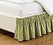 Wrap Around Easy Fit Dark SAGE Green Ruffled Elastic Solid Bed Skirt Fits All Queen, King and Cal King Size Bedding 14 inch Fall Microfiber Dust Ruffle, Silky Soft & Wrinkle Free.