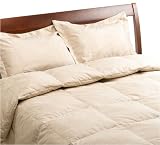 Microsuede 4-piece White Duck Down King Comforter Set, Khaki