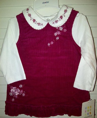 Absorba Baby Clothes Red Christmas Party Dress Stitched Pink Flower with Long Sleeve Shirt Infant Girl 12 Months Absorba Baby Clothes Red Christmas Party Dress Stitched Pink Flower with Long Sleeve Shirt Infant Girl 12 Months