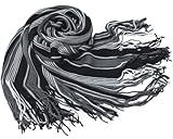 ラッセルストライプマフラー ブラックグレー