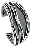 Sterling Silver 1 1/8 inch Wide Crinkled Cuff Bangle