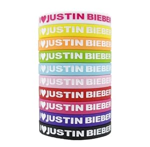 10pcs I LOVE JUSTIN BIEBER Bracelet Lot Belieber Silicon Wristband