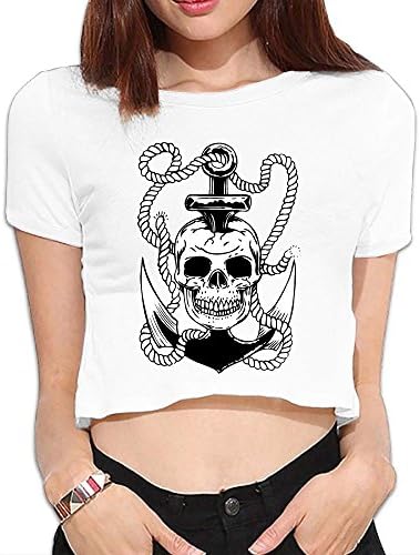 JUN Women's Dew Navel T Sword Skull Brief Hipsters White S