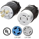 Iron Box L14-30 Plug and Connector Set for 30A, 125/250V, 7500W Generators
