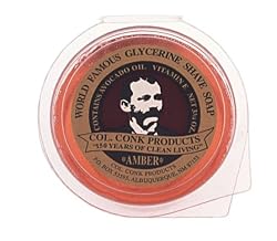 Colonel Ichabod Conk AMBER Super Bar Shave Soap 3-3/4 oz - Extra Large Size