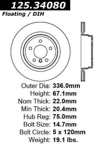 Centric 125.34080 Rear Brake Rotor On Sale