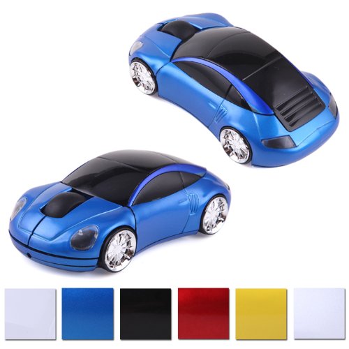 HDE Cool Sports Car Wireless Optical Mouse w/ Silver Chrome Rims (Spider Blue) HDE Cool Sports Car Wireless Optical Mouse w/ Silver Chrome Rims (Spider Blue)