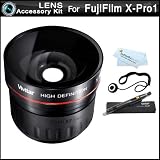 52mm Fisheye Lens Kit For Fuji Fujifilm X-Pro 1 Digital Camera That Use (18mm f/2.0 XF R, 35mm F/1.4 XF R) Lenses Includes High Definition 0.21x Super Wide Angle Fisheye Lens + LensPen Cleaning Kit + Lens Cap Keeper + Microfiber Cleaning Cloth