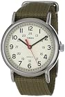 Timex Unisex T2N651 Weekender Olive Slip Thru Nylon Strap Watch