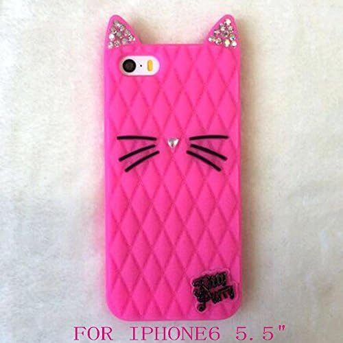 2015 Newes California cat Fruit sister Katy Perry kitty purry Metal Brand Diamond glitter case For iphone4 4s/5 5s/6/6 plus (plus 5.5 Rose)