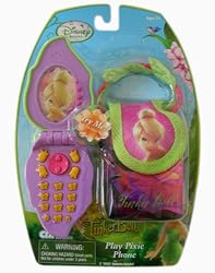Disney Tinker Bell Cell Phone Toy - Tinkerbell Play Pixie Phone with Pouch