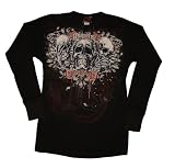 TSL9 Miami Ink No Evil Skull Roses Tattoo Long Sleeve Thermal