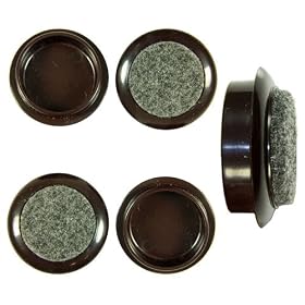 44mm Small Brown Felt Backed Castor Cups x 4