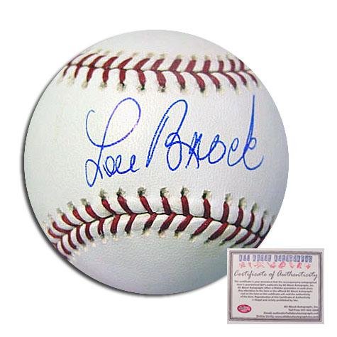 Lou Brock St Louis Cardinals MLB Hand Signed Rawlings MLB Baseball