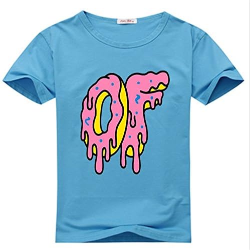 Xuemei Lin Odd Future Cartoon Logo Youth T-Shirts Navy Blue Size L(12-14Y,Chest:88cm)