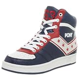 Pony Men's Uptown Basketball Fashion Sneaker,Navy/White/Red,9.5 M