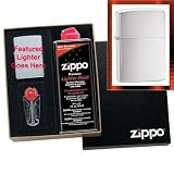 Brushed Chrome Zippo Lighter Gift Set