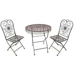 Sitzgruppe "Lumaca" 19410-11 Tisch mit 2 St�hle Set Metall Schmiedeeisen Garten