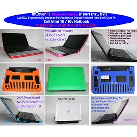 mCover® Clear Hard Shell Cover Case for Dell Mini 10 / 10v Netbook