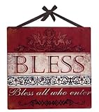 Bless All Who Enter Vintage Inspirational Word Sign