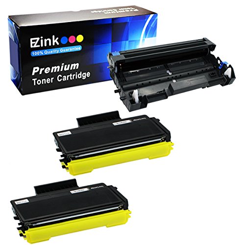 E-Z Ink (TM) Compatible Toner Cartridge & Drum Unit Replacement For Brother TN580 TN650 TN550 TN620 High Yield DR520 DR620 (2 Black Toners & 1 Drum)