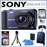 Sony Cyber-Shot DSC-HX7V/L 16.2 MP with 10x Optical Zoom in Blue + 8GB Accessory Kit