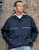 Nylon Hooded Jacket with Lightweight Jersey Lining