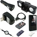 Ultimate Premium Accessory Bundle Combo for Microsoft Zune 80GB / 120GB Series MP3 Player: Black Silicone Skin Case Cover, USB 2in1 Data Sync Cable, USB Car Charger, USB Wall / Travel / AC Adapter Charger, 3.5mm Auxillary Retractable Cable, Belt Clip, Armband, Portable Foldable Speaker Dock, and a Screen Protector