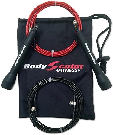 Speed Jump Rope 10' Adjustable with Carry Case for Double Unders and Cross Training