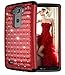 LG G Flex 2 Case, Style4U G Flex 2 Studded Rhinestone Crystal Bling Hybrid Armor Case Cover for LG G Flex 2 (2015 Release) with 1 Stylus [Red / Black]