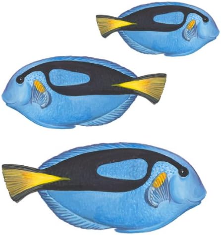 Blue Fish Small Under the Sea Tropical Fish Bath Wall Mural Stickers