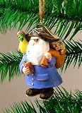 Jolly Roger Pirate Santa Parrot Christmas Ornament
