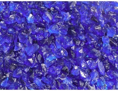 Exotic Pebbles 2 lb Landscaping Glass Pebbles, Small, Ocean Blue by Exotic Pebbles