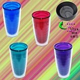 NEW! Tervis Tumblers Assorted Jewel Tones 16oz (Set of 4) Plus Bonus Travel Lid